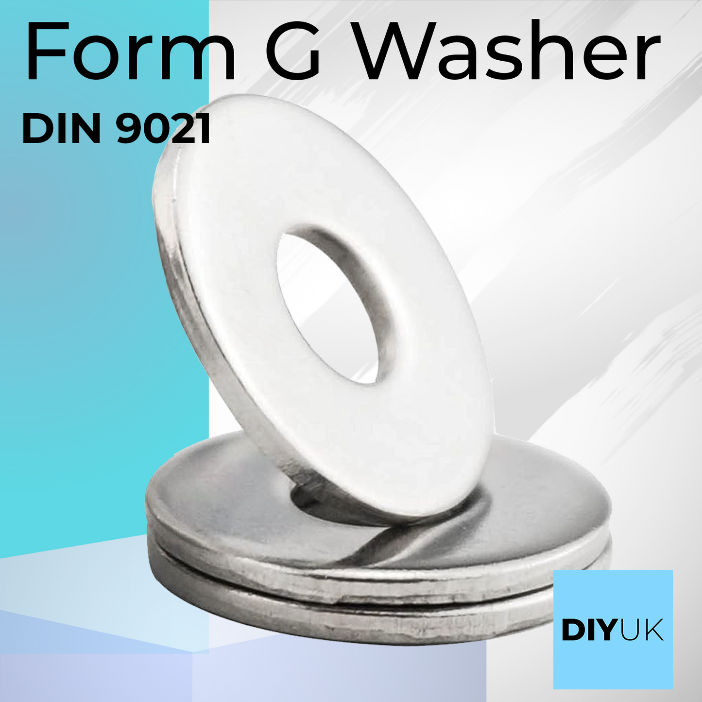Penny Washers A2 Stainless Steel - Large Flat Mudguard Repair Fender Washers DIN 9021 - DIYUK