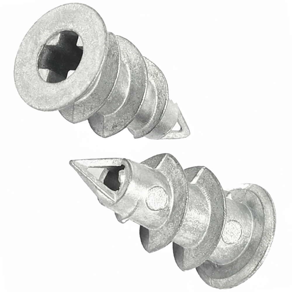 Zinc Metal Self-Drilling Plasterboard Wall Anchors Heavy Duty Driva | Quick No Drill Drywall Plugs Speed Plug - DIYUK