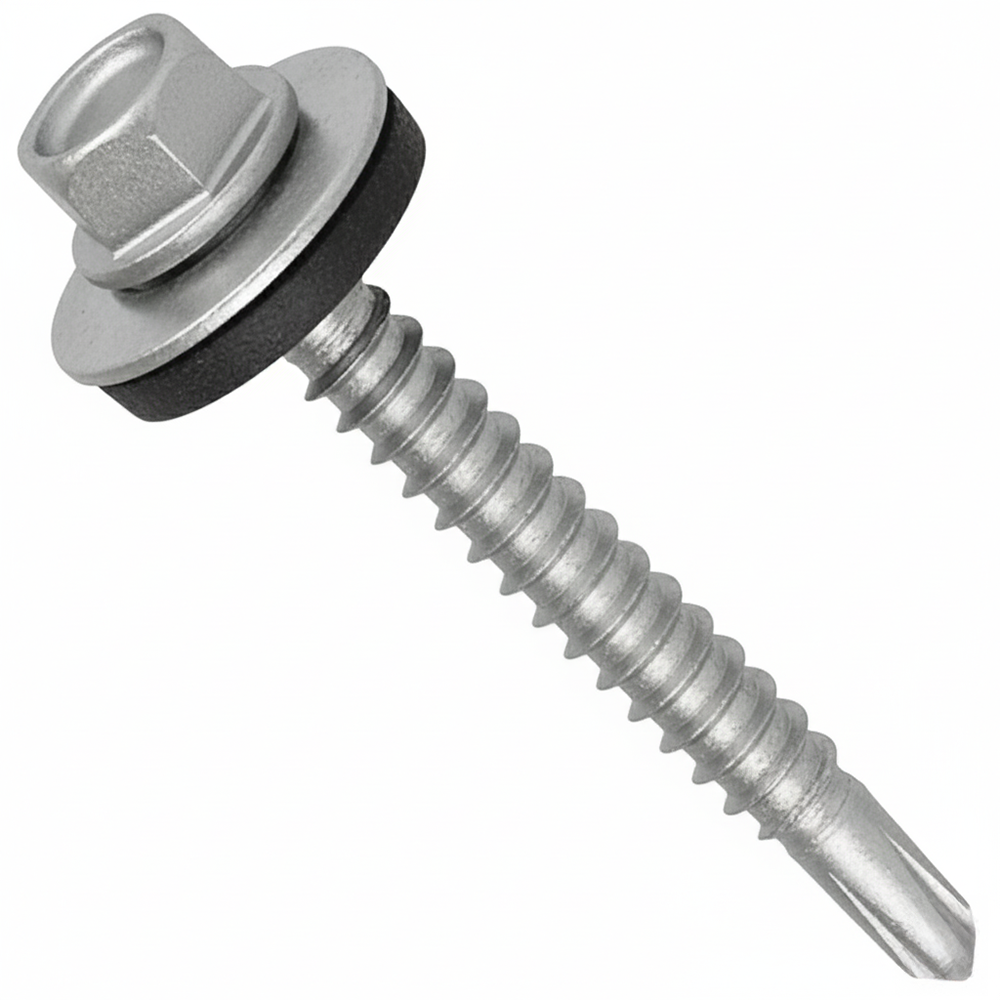 Hex Head Self Drilling Tek Screws EPDM Washer Zinc | Roofing & Cladding Metal Fixings - DIYUK