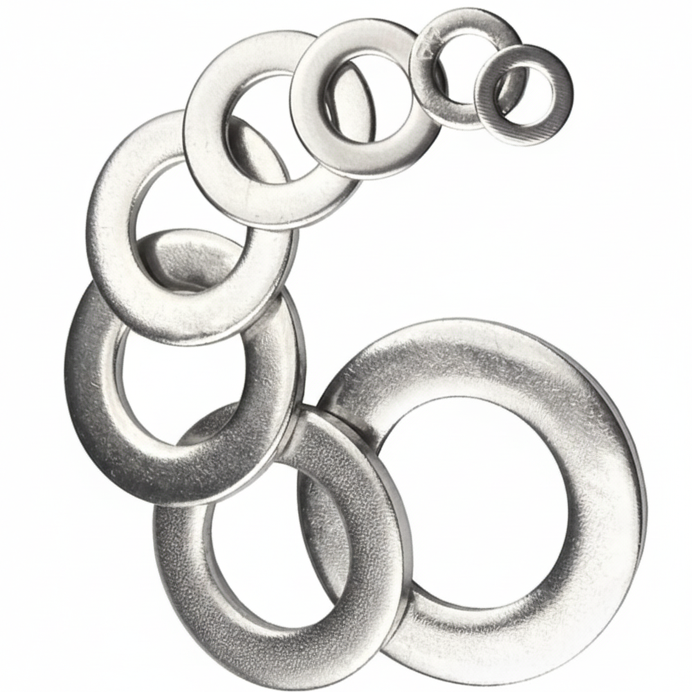 Flat Washers DIN 125 / ISO 7089 Form A - A4 (316) Marine Grade Stainless Steel - Metric Sizes M1.6 to M30 - DIYUK