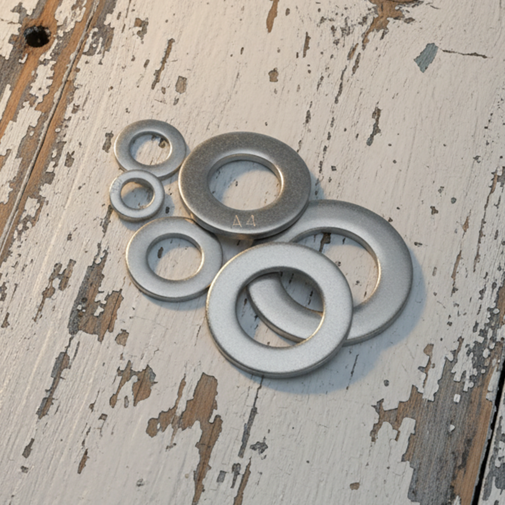 Flat Washers DIN 125 / ISO 7089 Form A - A4 (316) Marine Grade Stainless Steel - Metric Sizes M1.6 to M30 - DIYUK