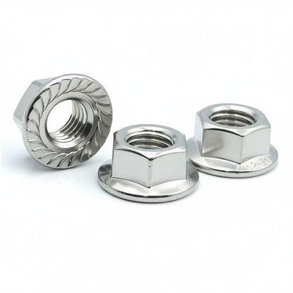 Serrated Flange Nuts DIN 6923 - A2 Stainless Steel Locking Nuts - DIYUK