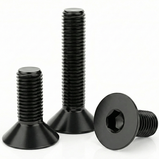 Black Hex Socket Countersunk Bolts | DIN 7991 / ISO 10642 Flat Head Allen Screws | High Tensile Rustproof Carbon Steel Fasteners - DIYUK