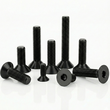 Black Hex Socket Countersunk Bolts | DIN 7991 / ISO 10642 Flat Head Allen Screws | High Tensile Rustproof Carbon Steel Fasteners - DIYUK