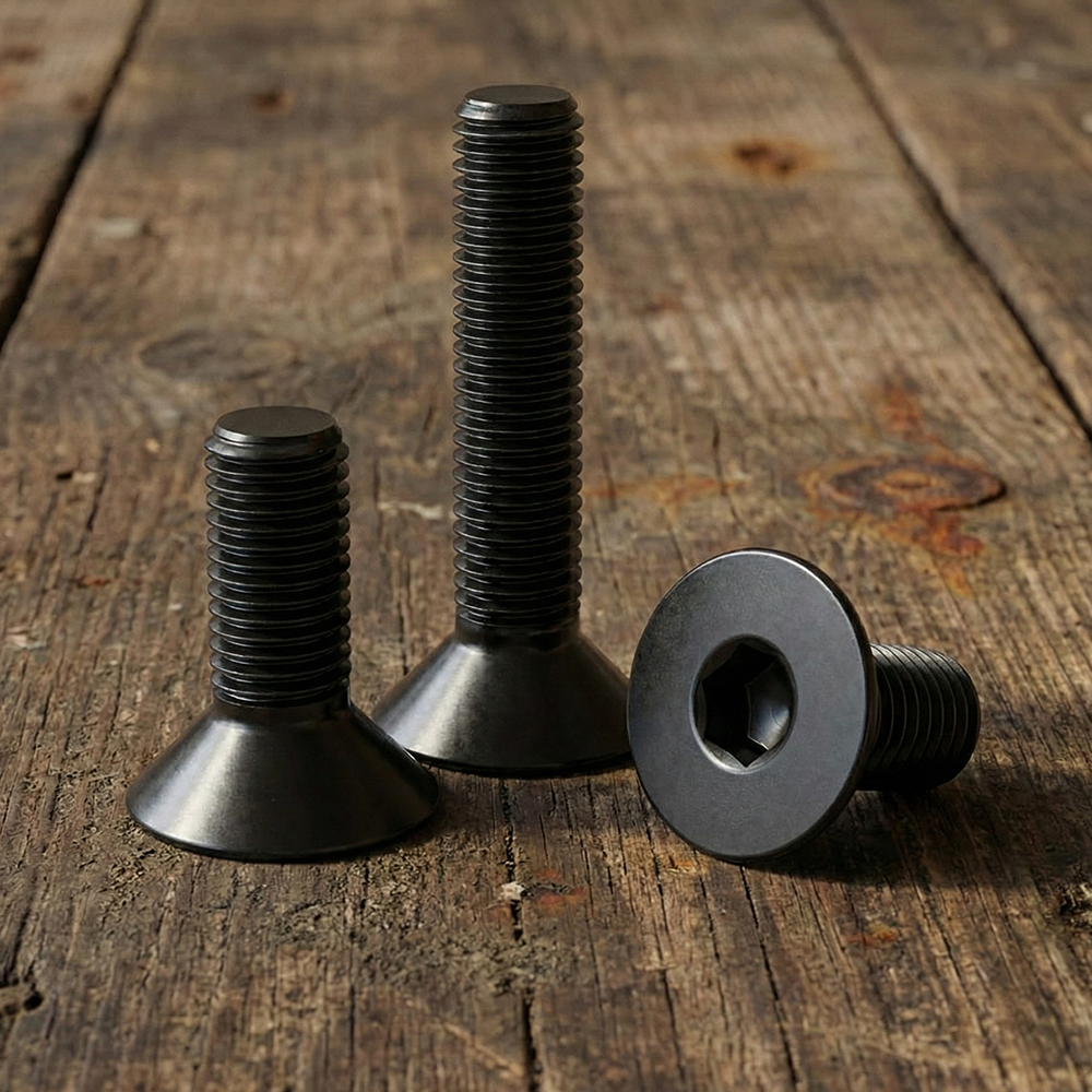 Black Hex Socket Countersunk Bolts | DIN 7991 / ISO 10642 Flat Head Allen Screws | High Tensile Rustproof Carbon Steel Fasteners - DIYUK