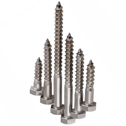 M10 10mm Coach Screws HEX Hexagon Head Lag Bolts Wood Screws Steel Zinc Plated DIN 571