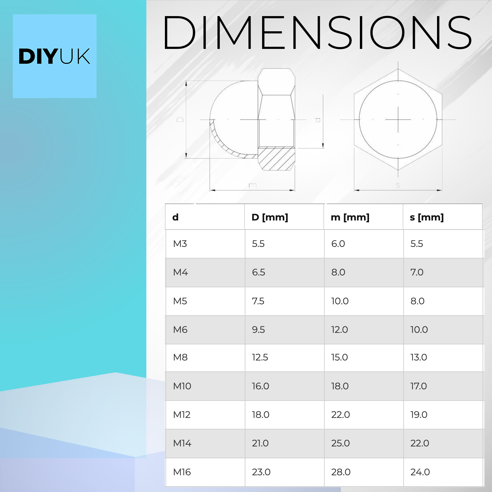 Dome Nuts Stainless Steel Hex Cap Acorn Domed Nuts Rust Hexagon Nut Caps DIN 1587