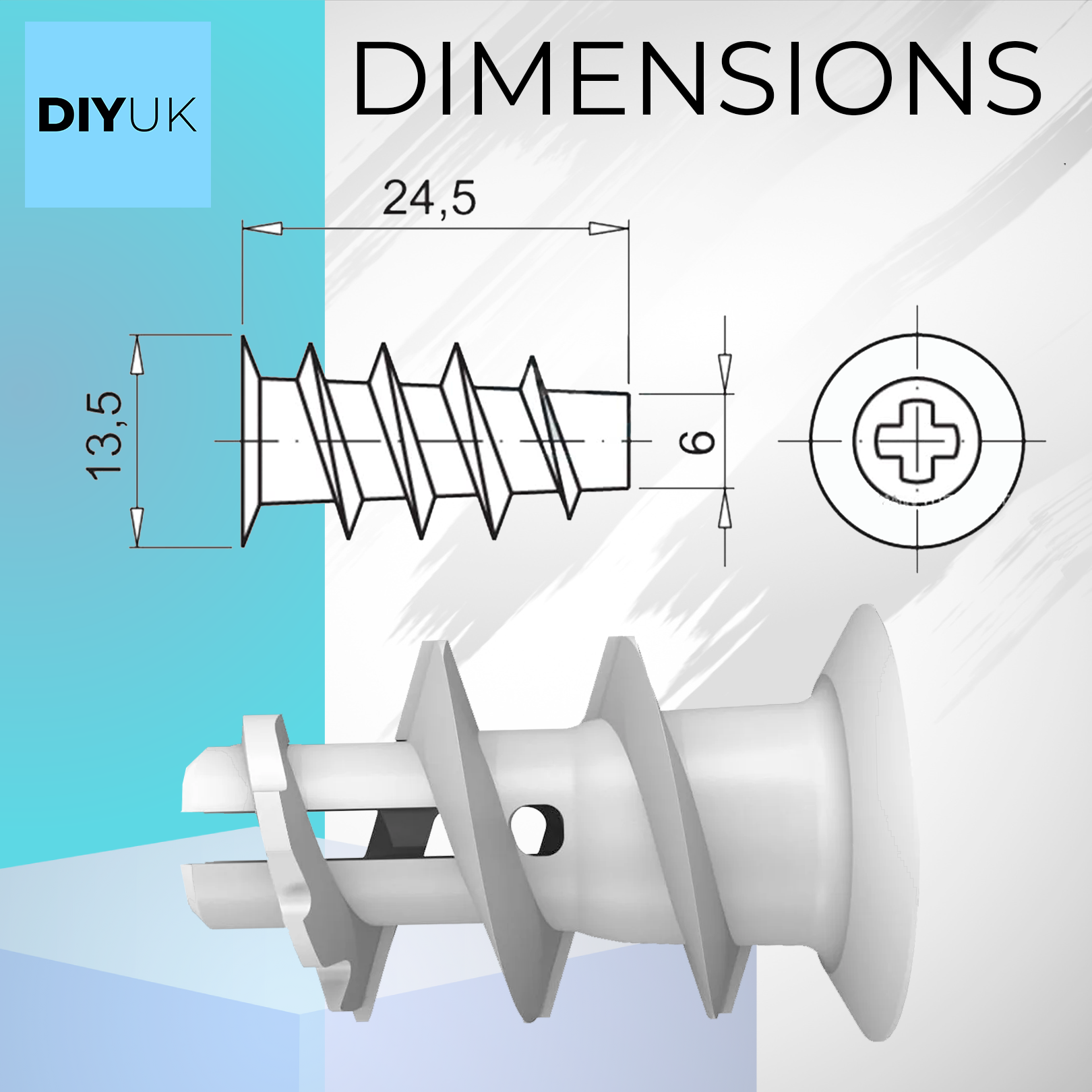 Plasterboard Drywall Fixings Wall Plugs Cavity Anchor Plastic Nylon Driva - DIYUK