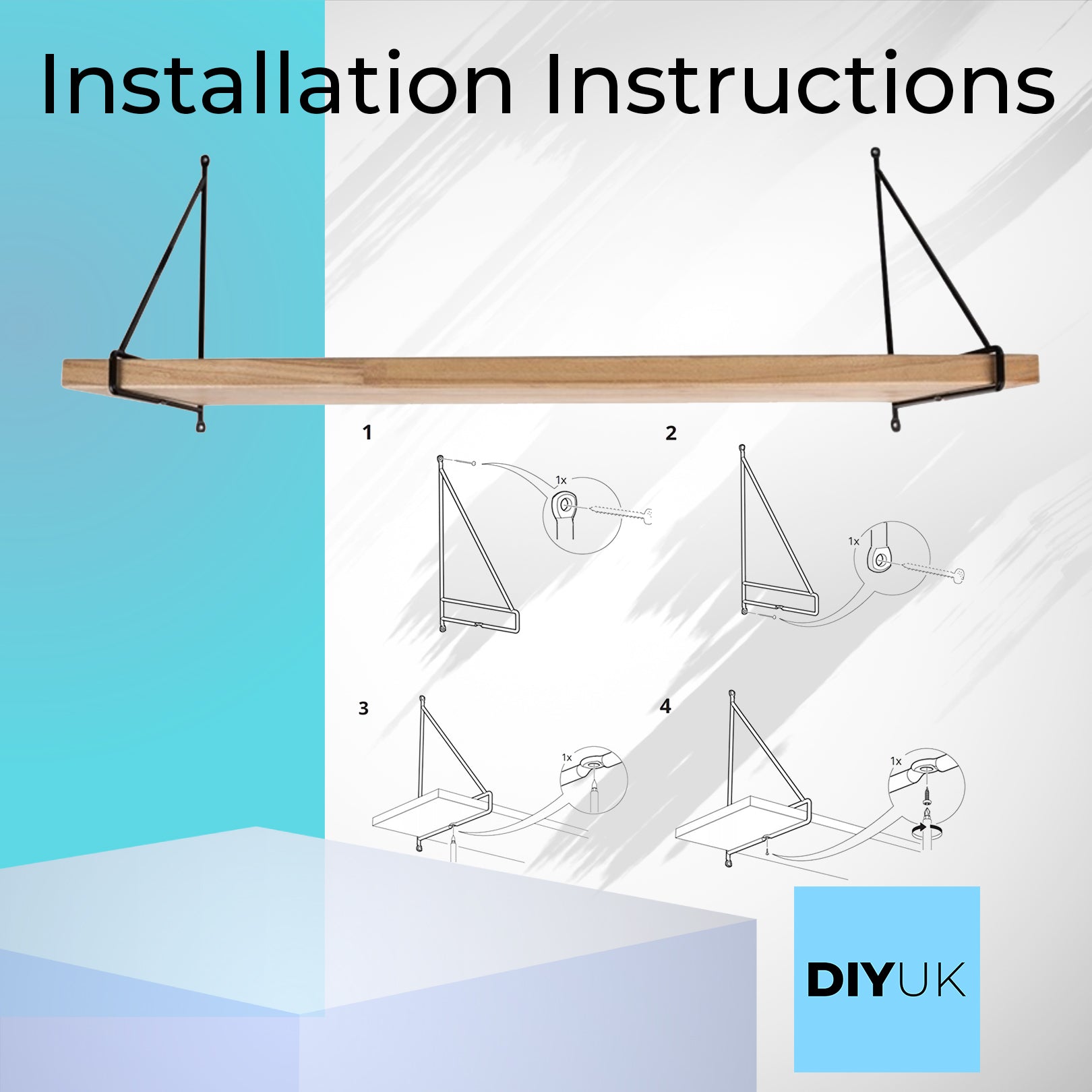 Wooden Floating Shelf, Elegant Wall Mounted Natural Paulownia Shelving for Modern Home Decor - DIYUK