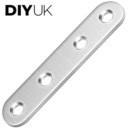 Flat Brackets For Wood, Straight Brace, Mending Plates Premium Steel Galvanised Connecting Repair Fixing - DIYUK
