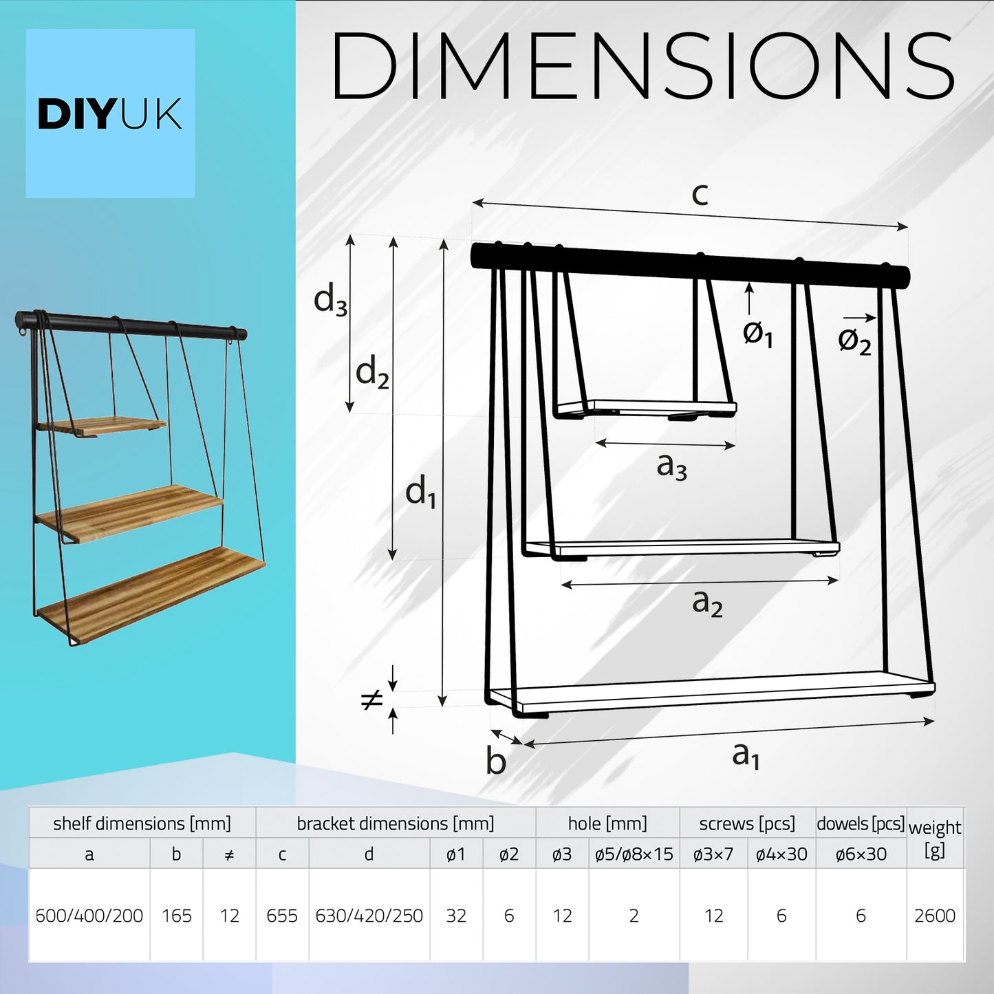 Stylish Multi Tiered Floating Wall Shelves, Pine Wood and Black Steel Frame for Decorative Display - DIYUK