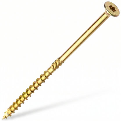 High-performance yellow passivated countersunk Torx wood screws for multi-purpose professional timber applications.