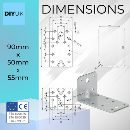 2.5mm Structural Galvanised Steel Angle
Brackets 