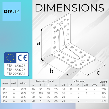 2.5mm Structural Galvanised Steel Angle
Brackets 