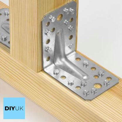 Angle Bracket Heavy Duty 2.0mm Galvanised Steel Metal Corner Braces for Joining, Bracing, and Reinforcing