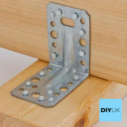 Angle Bracket Heavy Duty 2.0mm Galvanised Steel Metal Corner Braces for Joining, Bracing, and Reinforcing