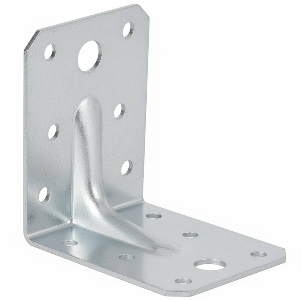 Angle Corner Brackets for Wood 70x70x55x2.0mm Galvanised Heavy Duty Steel L Braces Zinc Coated Metal Joist Sheet DIYUK - DIYUK