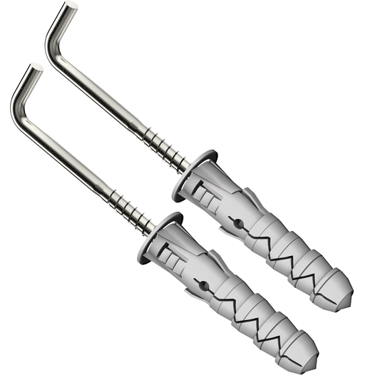 Hooks For Hanging L Shape with Nylon Wall Plugs, Square Screws Hook Wall Hanger