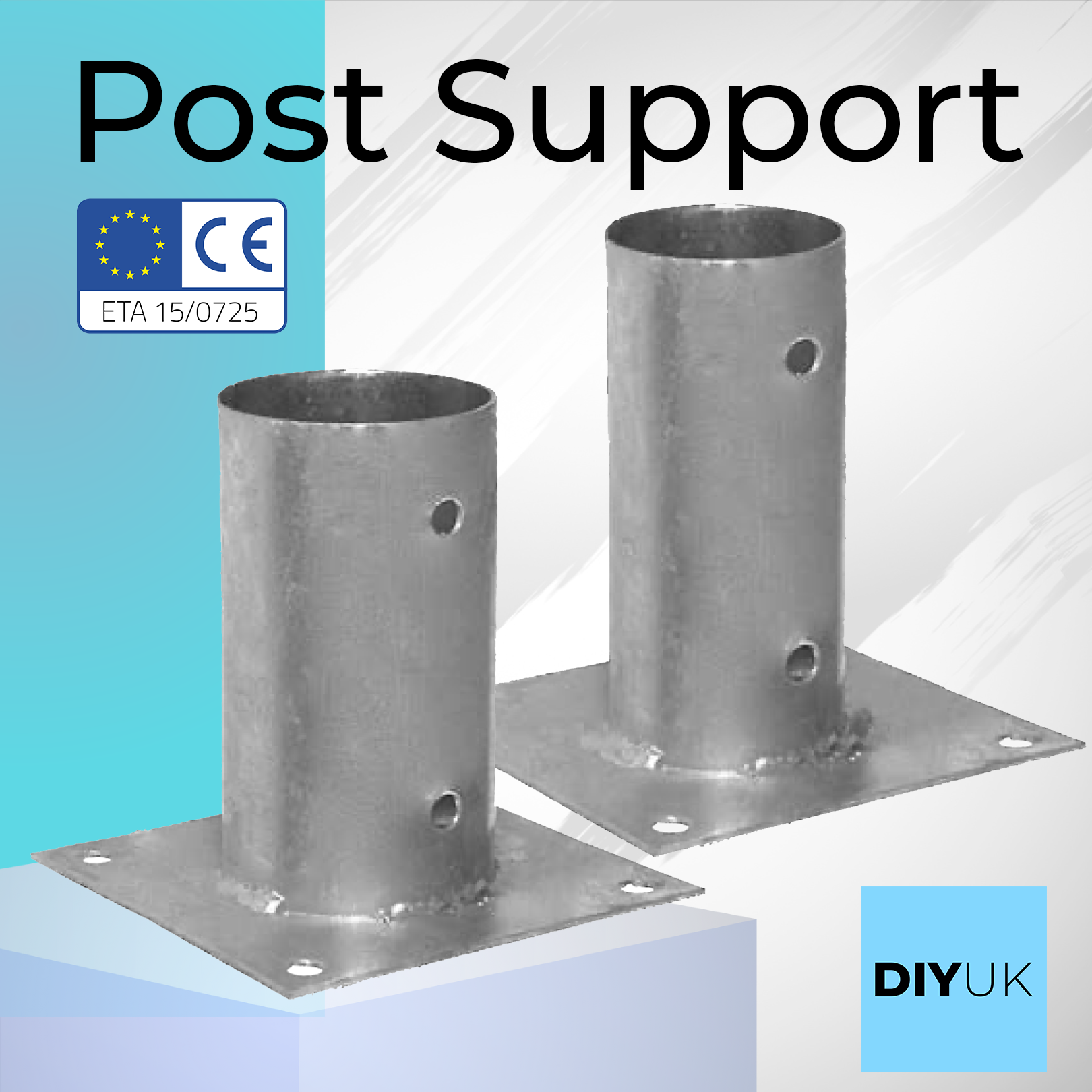 Galvanised Bolt Down Circular Round Post Support Base for Pergola Terrace Gazebo