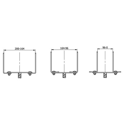 Adjustable 60-200mm Metal Brackets for Fence Post Repair to Concrete, Decking Support 
