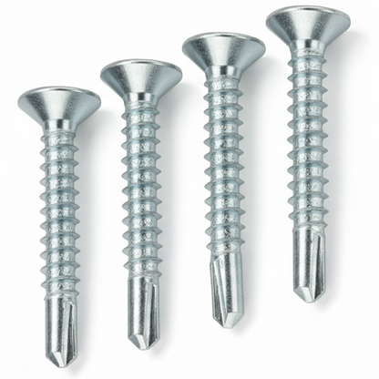 Self-Drilling Countersunk Screws Zinc Plated For Metal, Wood & PVC