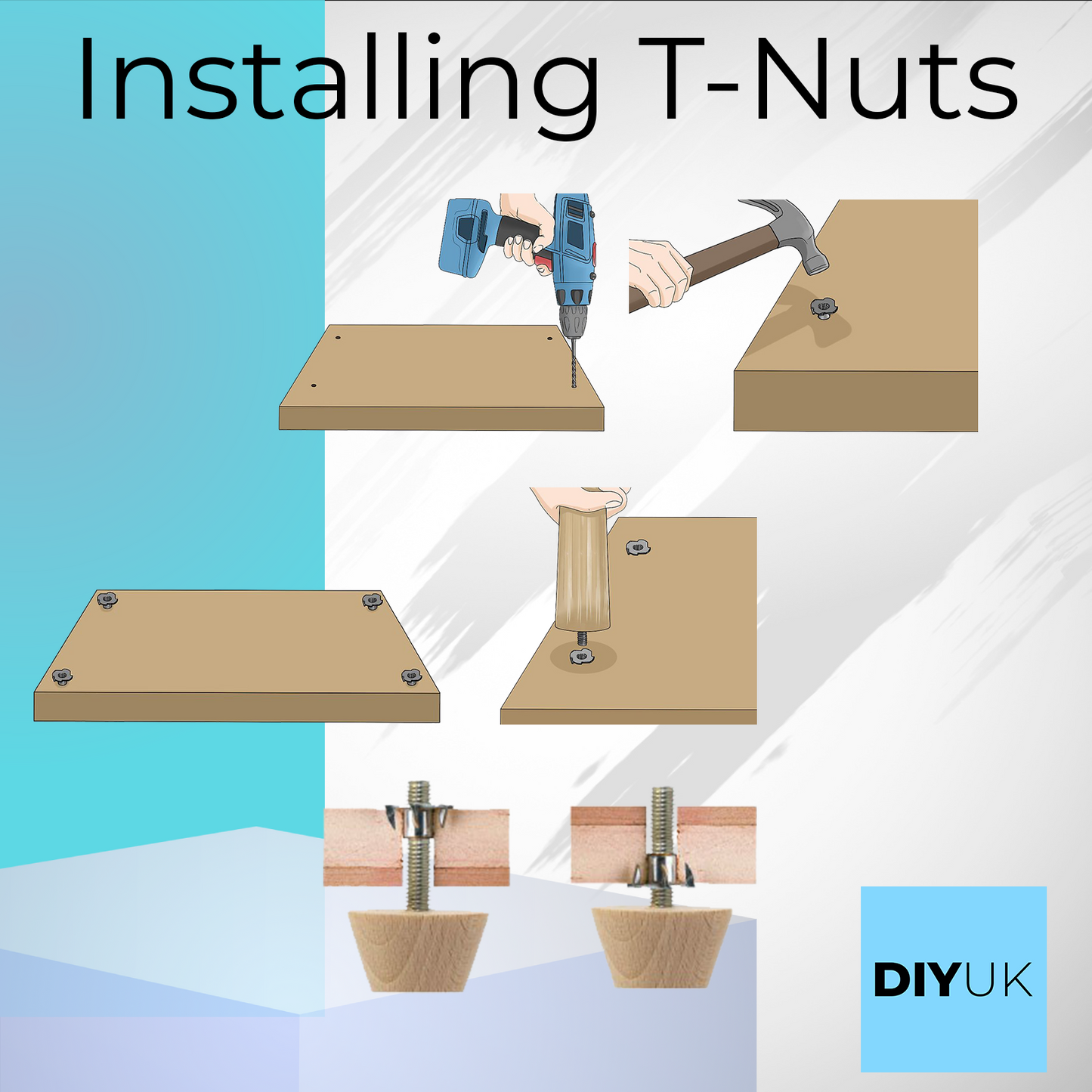 Captive Nuts Four Pronged Tee Nuts Steel Zinc Plated T Nut