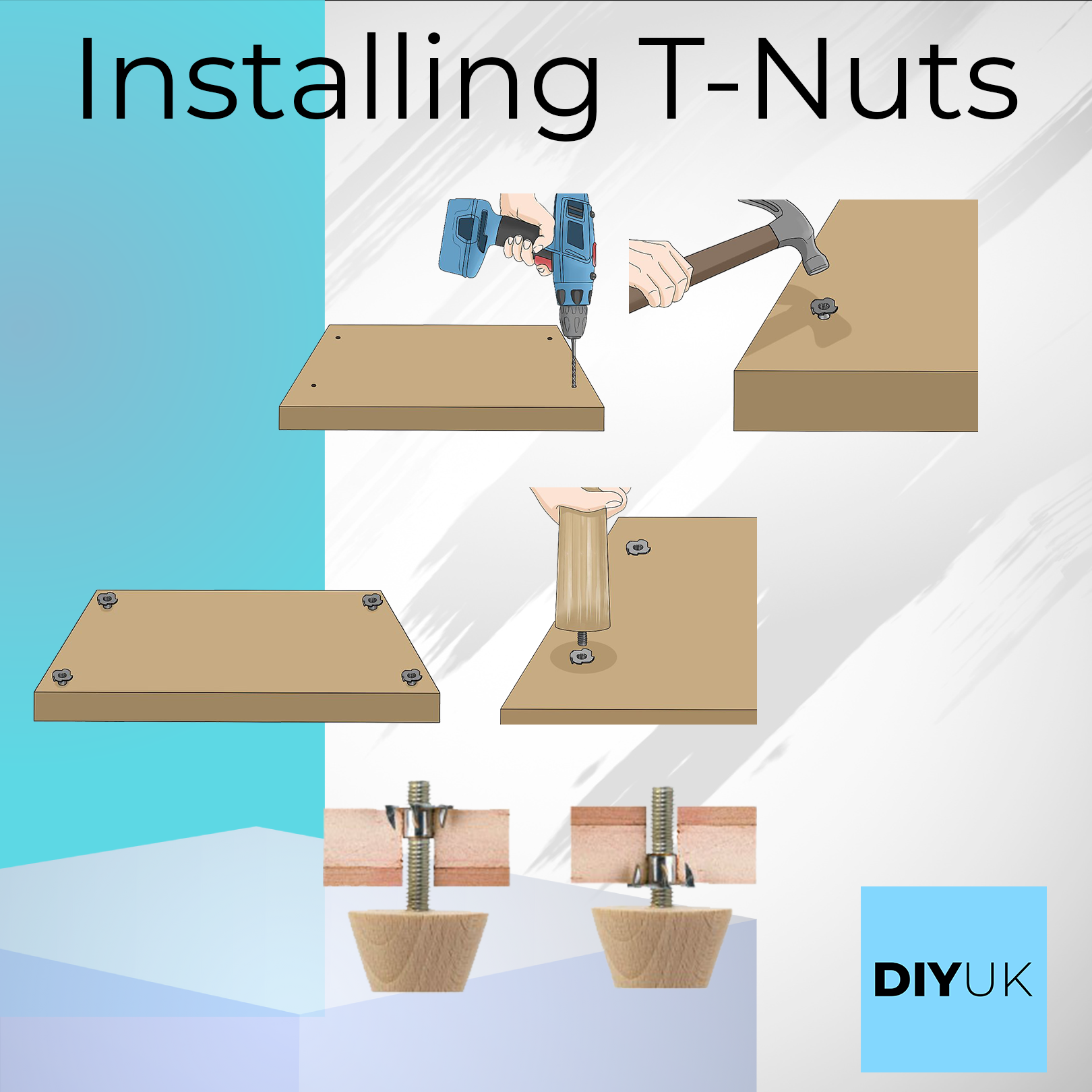 Captive Nuts Four Pronged Tee Nuts Steel Zinc Plated T Nut