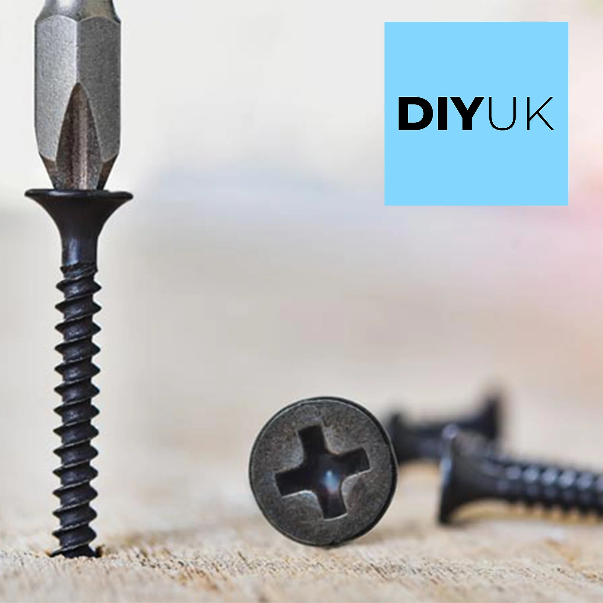 500 Mixed Black Wood Screws 25mm 35mm 100mm (1" 1 3/8" 4") Heavy Duty Drywall Kit - DIYUK