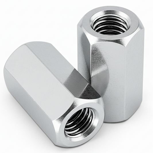 Hex Coupling Nut - Threaded Rod Connector Studding Extension DIN 6334 - BZP Steel - DIYUK