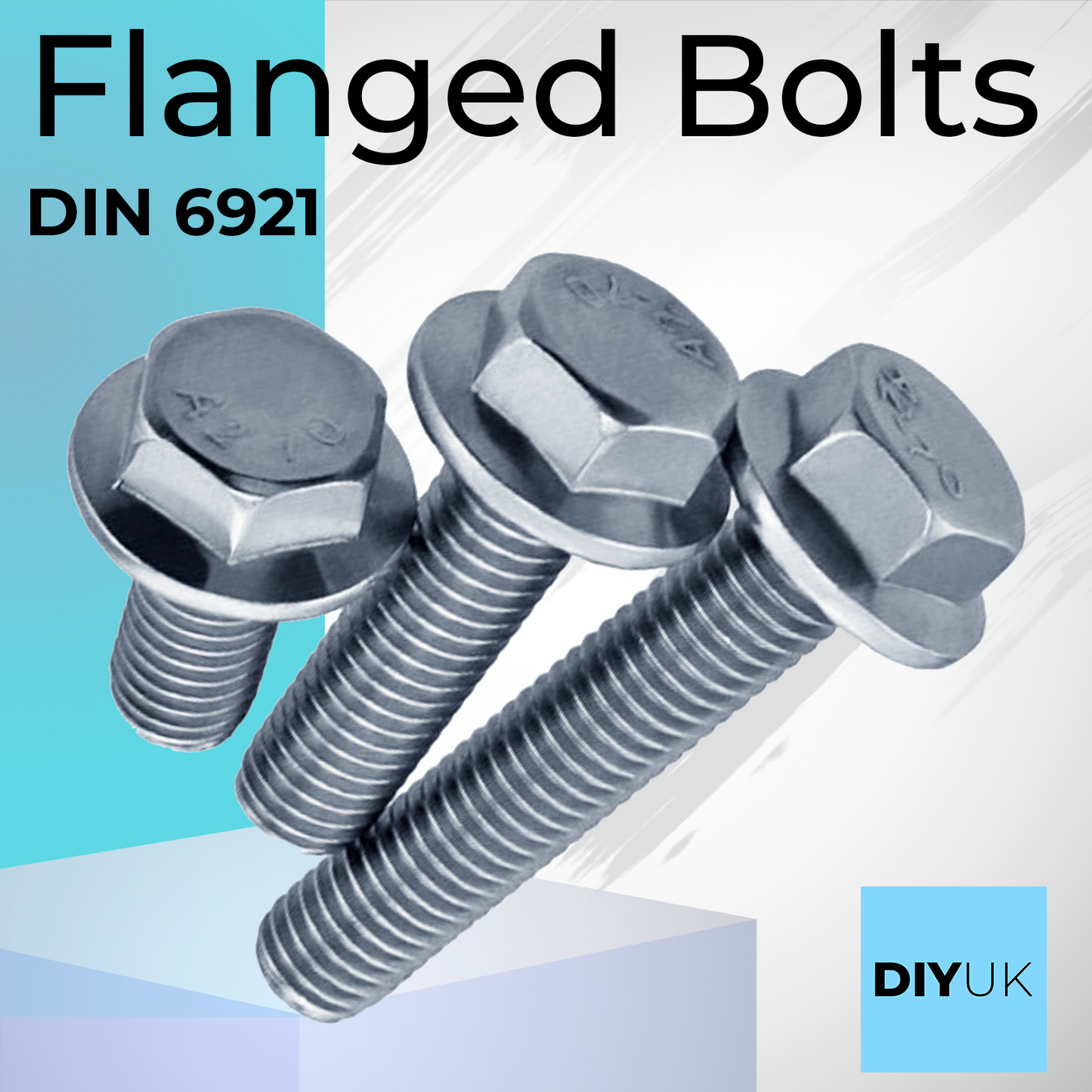 Flanged Hex Head Bolts Stainless Steel Flange Bolt Fully Threaded Hexagon A2 DIN 6921 - DIYUK