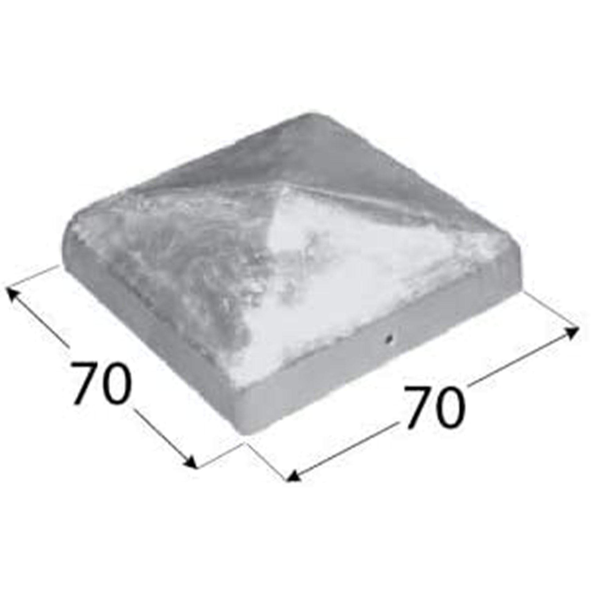 DIYUK® Fence Posts Caps 70mm x 70mm  Metal Cap Pyramid Post Covers - DIYUK