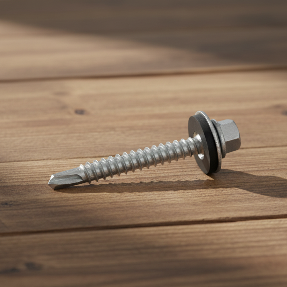 Hex Head Self Drilling Tek Screws EPDM Washer Zinc | Roofing & Cladding Metal Fixings - DIYUK