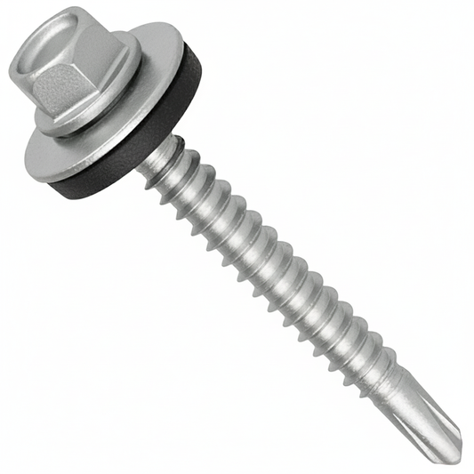 Hex Head Self Drilling Tek Screws EPDM Washer Zinc | Roofing & Cladding Metal Fixings - DIYUK