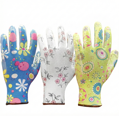 Ladies Deluxe Gardening Work Gloves (3 Pairs) Gift for Women Gardeners - DIYUK