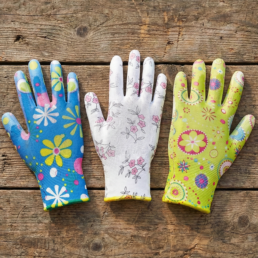 Ladies Deluxe Gardening Work Gloves (3 Pairs) Gift for Women Gardeners - DIYUK