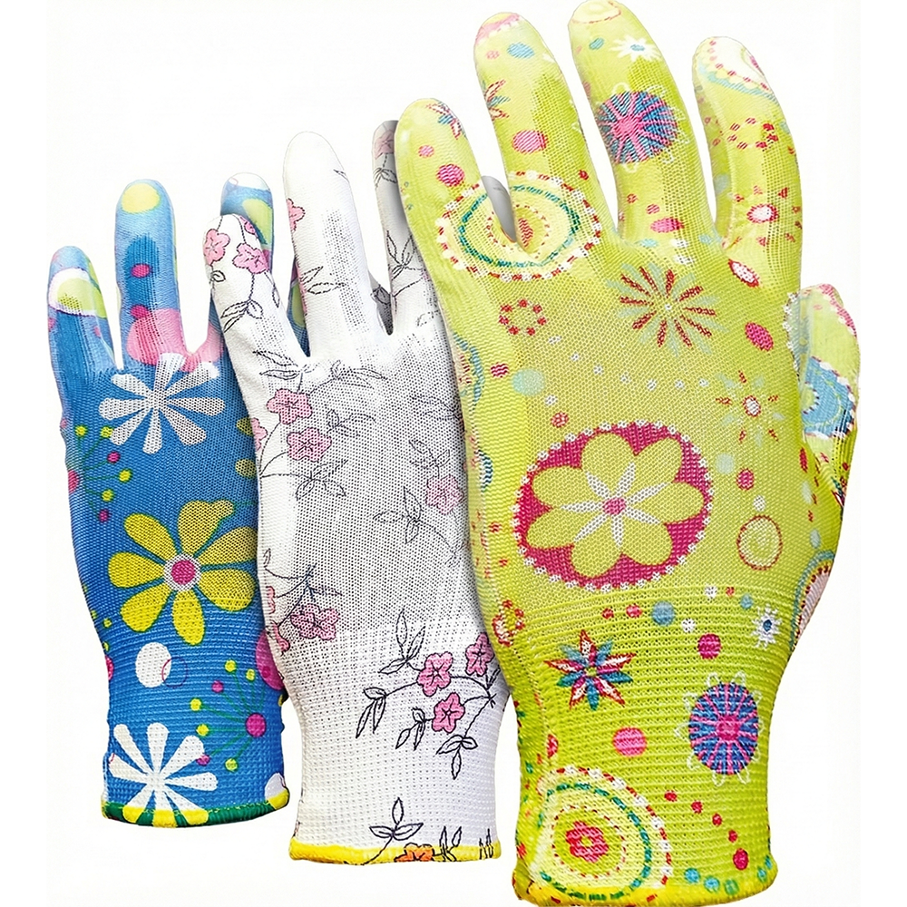 Ladies Deluxe Gardening Work Gloves (3 Pairs) Gift for Women Gardeners - DIYUK