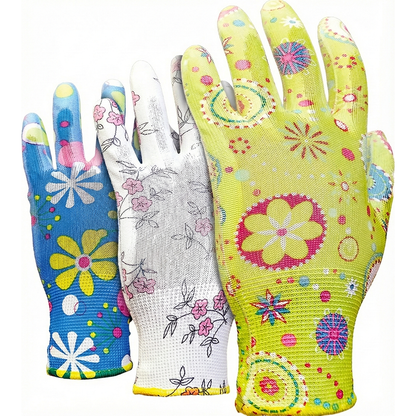 Ladies Deluxe Gardening Work Gloves (3 Pairs) Gift for Women Gardeners - DIYUK