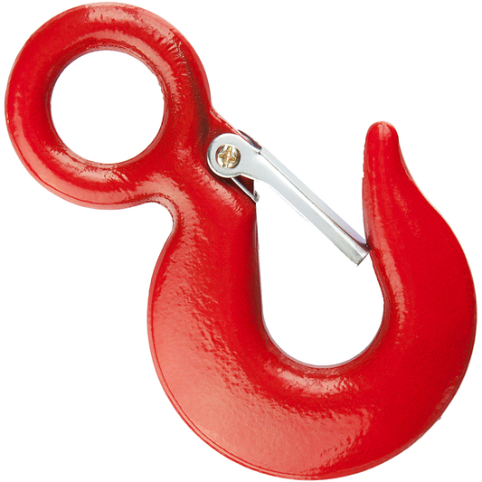 Eye Hook with Safety Catch Heavy Duty Red - Steel Hook for Secure Lifting