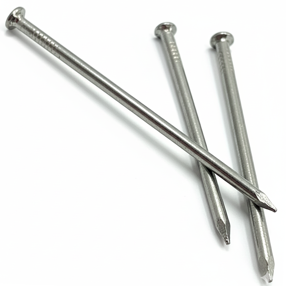 Galvanised Steel Round Head Nails | Heavy Duty Corrosion-Resistant for Outdoor - DIYUK