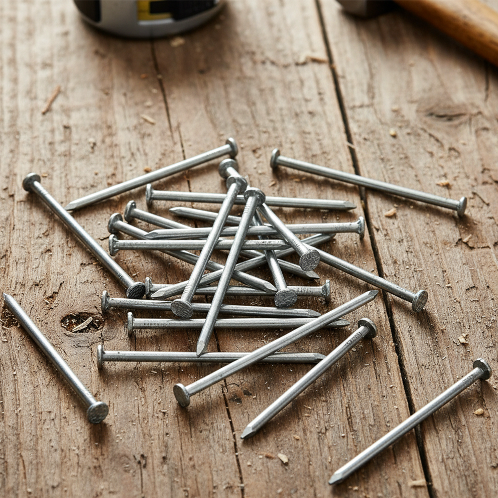 Galvanised Steel Round Head Nails | Heavy Duty Corrosion-Resistant for Outdoor - DIYUK