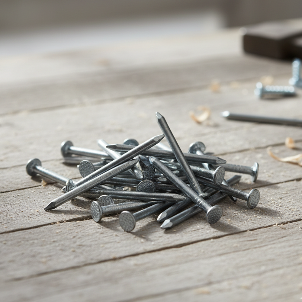 Galvanised Steel Round Head Nails | Heavy Duty Corrosion-Resistant for Outdoor - DIYUK