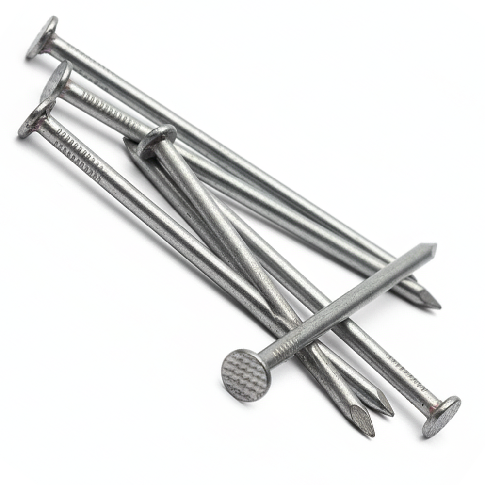 Galvanised Steel Round Head Nails | Heavy Duty Corrosion-Resistant for Outdoor - DIYUK