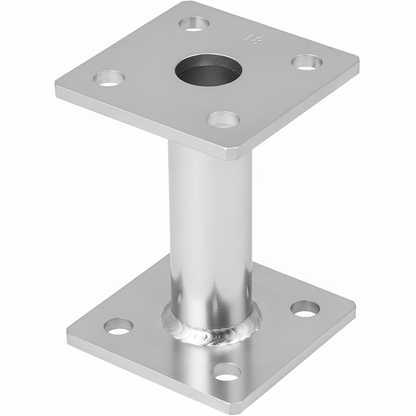 Post Base Bracket Heavy Duty 4mm Steel Galvanised Bolt-Down Elevated - DIYUK