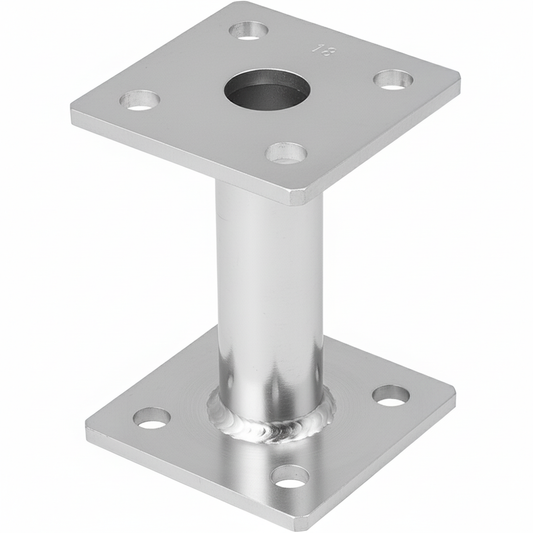 Post Base Bracket Heavy Duty 4mm Steel Galvanised Bolt-Down Elevated - DIYUK