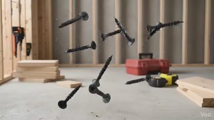 Professional Coarse Thread Drywall Screws - Black Phosphate Bugle Head Plasterboard Fixings - Hardened Carbon Steel - Rust Resistant - Phillips Drive