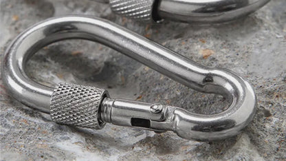 Steel Snap Hook With Screw Nut Carabiners Safe Lock Carabiner Clip Spring