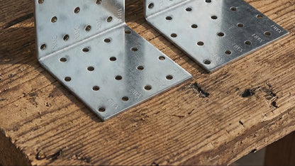 Heavy Duty Angle Brackets, 2mm Galvanised Steel, L Corner Brace, Timber Joist.