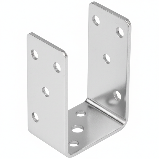 Fence Post Support U Shape Bolt Down Heavy Duty Base Bracket 4mm Galvanised - DIYUK