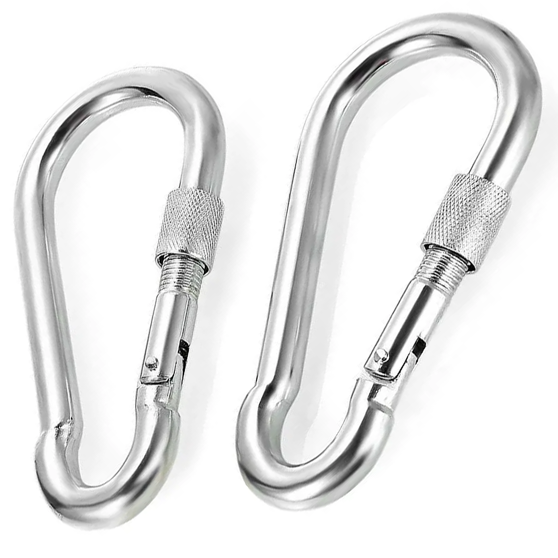 DIYUK Steel Snap Hook With Screw Nut Carabiners Safe Lock Carabiner Clip Spring for Outdoor Hiking Camping Fishing Backpack