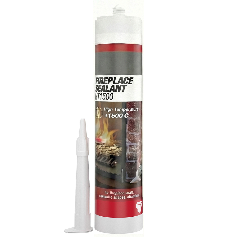 High Temperature Silicone Sealant 1500°C Black | Heavy Duty Heat Resistant Fire Cement & Flue Sealer | For Wood Burner Stoves, Chimneys, Ovens & Fireplace Repair | Professional Grade Cartridge (310ml) - DIYUK